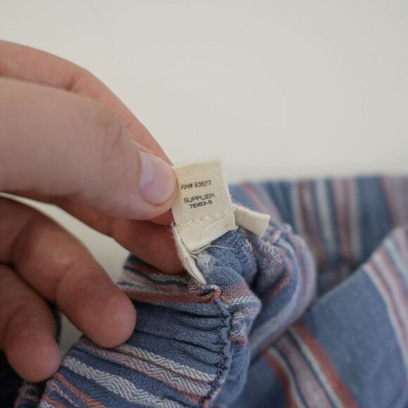 A.n.a. XL Wide Leg‎ Capri Pants Blue Pink Striped High Rise 36/24 - Picture 6 of 6